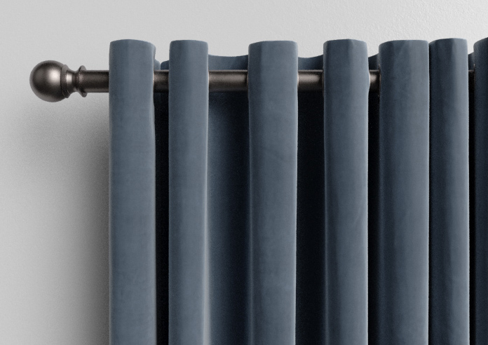 Luxe Velvet (Blackout) Eyelet, Slate Blue - Ready Made Curtains - Image 10